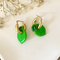 Boucles d’oreilles Créole Citron vert interchangeable