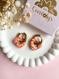 Pampilles AMBRE réversibles fruits rouges motifs spirales - boucles d’oreilles interchangeables