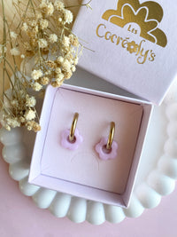 Pampilles FLORETTE rouge cerise ou rose doux - boucles d’oreilles interchangeables