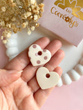 Pampilles INAYA réversibles beige avec motif à pois nude - boucles d’oreilles interchangeables