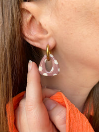 Pampilles AMBRE réversibles nude à pois beige - boucles d’oreilles interchangeables