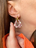 Pampilles AMBRE réversibles nude à pois beige - boucles d’oreilles interchangeables