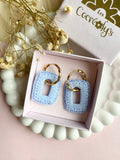 Pampilles ÉZIA effet Denim bleu clair - boucles d’oreilles interchangeables