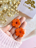 Pampilles ODINA framboise, mandarine ou blanc éclats argentés - boucles d’oreilles interchangeables