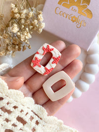 Pampilles ÉZIA beige effet sable chaud motifs étoiles de mer corail - boucles d’oreilles interchangeables
