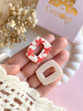 Pampilles ÉZIA beige effet sable chaud motifs étoiles de mer corail - boucles d’oreilles interchangeables