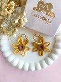 Pampilles SUZANNE tournesol - boucles d’oreilles interchangeables