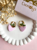 Pampilles fraise rose doux SERENA - boucles d’oreilles interchangeable