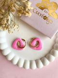 Pampilles AMBRE rose ou bleu PAILLETÉES - boucles d’oreilles interchangeables