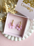 Pampilles THAÏS rose doux ou jaune soleil - boucles d’oreilles interchangeables