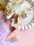 Pampilles FLORALIE réversibles fleuris pastels - boucles d’oreilles interchangeables