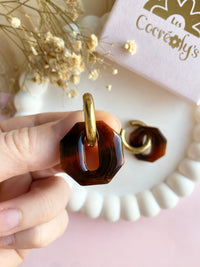 Pampilles OMIA tortoise - boucles d’oreilles interchangeables