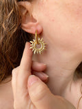 Pampilles GABRIEL petit soleil doré blanc - boucles d’oreilles interchangeables