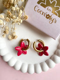 Pampilles TIARÉ rouge cerise - boucles d’oreilles interchangeables
