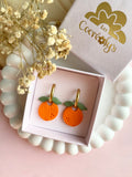 Pampilles orange SERENA réversibles - boucles d’oreilles interchangeables