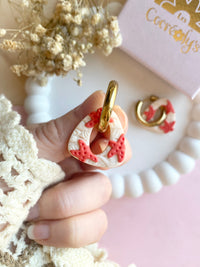 Pampilles AMBRE beige effet sable chaud motifs étoiles de mer corail - boucles d’oreilles interchangeables