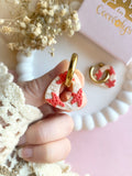 Pampilles AMBRE beige effet sable chaud motifs étoiles de mer corail - boucles d’oreilles interchangeables