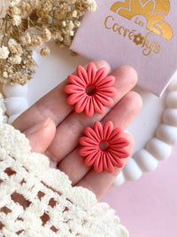 Pampilles BAHLIA pêche ou corail - boucles d’oreilles interchangeables