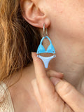 Pampilles BLOOM bikini bleu pailletés et pois - boucles d’oreilles interchangeables