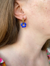 Pampilles FLORETTE métallisées, réversibles - boucles d’oreilles interchangeables