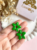 Pampilles TIARÉ vert tropical ou blanche coeur jaune - boucles d’oreilles interchangeables