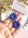 Pampilles APPOLINE bleu roi ou lin - boucles d’oreilles interchangeables