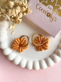 Pampilles MOLIE orange éclats doré - boucles d’oreilles interchangeables