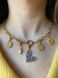 Collier Coeur Léopard