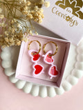 Pampilles TESSA lunette de soleil rose rouge - boucles d’oreilles interchangeables