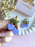 Pampilles cerise bleu lavande SERENA - boucles d’oreilles interchangeables