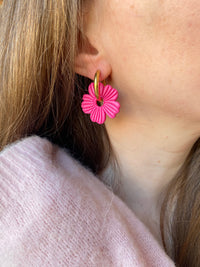 Pampilles ODINA framboise, mandarine ou blanc éclats argentés - boucles d’oreilles interchangeables