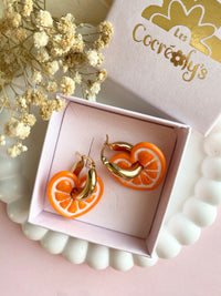 Pampilles ALYA réversibles orange - boucles d’oreilles interchangeables