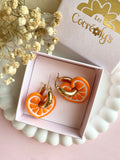 Pampilles ALYA réversibles orange - boucles d’oreilles interchangeables
