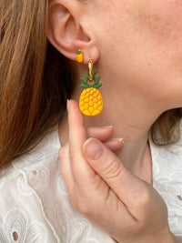 Pampilles ananas jaune SERENA - boucles d’oreilles interchangeables