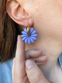 Pampilles APPOLINE bleu lavande ou beige éclats framboise intense bleu lavande - boucles d’oreilles interchangeables