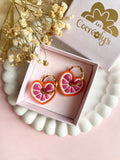 Pampilles ALYA réversibles pamplemousse - boucles d’oreilles interchangeables