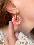 Pampilles FLORETTE couleur corail - boucles d’oreilles interchangeables