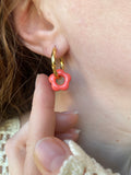Pampilles FLORETTE couleur corail - boucles d’oreilles interchangeables