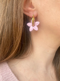Pampilles TIARÉ rose pétale - boucles d’oreilles interchangeables