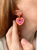 Pampilles ALYA réversibles pamplemousse - boucles d’oreilles interchangeables