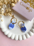 Pampilles RAFAEL petit poisson bleu dragée et bleu nacré - boucles d’oreilles interchangeables