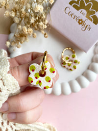 Pampilles FLORALIE réversibles écru olives - boucles d’oreilles interchangeables