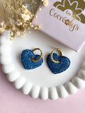 Pampilles INAYA effet Denim bleu foncé - boucles d’oreilles interchangeables