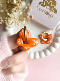 Pampilles papillons OPHÉLIA litchi ou mandarine - boucles d’oreilles interchangeablesa