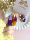 Pampilles ÉZIA couleurs cassis,violine, lilas et tournesol - boucles d’oreilles interchangeables