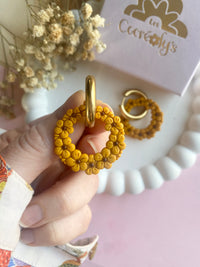 Pampilles ROSALIE tournesol - boucles d’oreilles interchangeables