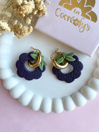 Pampilles SERENA mûre réversibles - boucles d’oreilles interchangeables