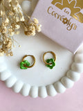 Pampilles FLORETTE métallisées, réversibles - boucles d’oreilles interchangeables