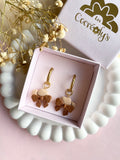 Pampilles DAKOTA chapeau cowgirl rose ou marron - boucles d’oreilles interchangeables