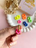 Pampilles FLORETTE fluo - boucles d’oreilles interchangeables
